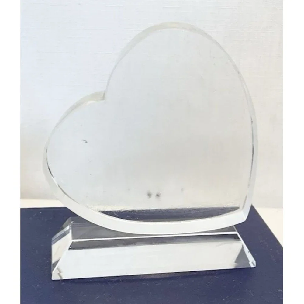 Optical Crystal HEART Blank Paperweight Award Business Logo Sport NOT ENGRAVED